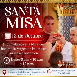 SERVICIO DE TRANSPORTE-Celebración 13 de Octubre Iglesia Tocancipá