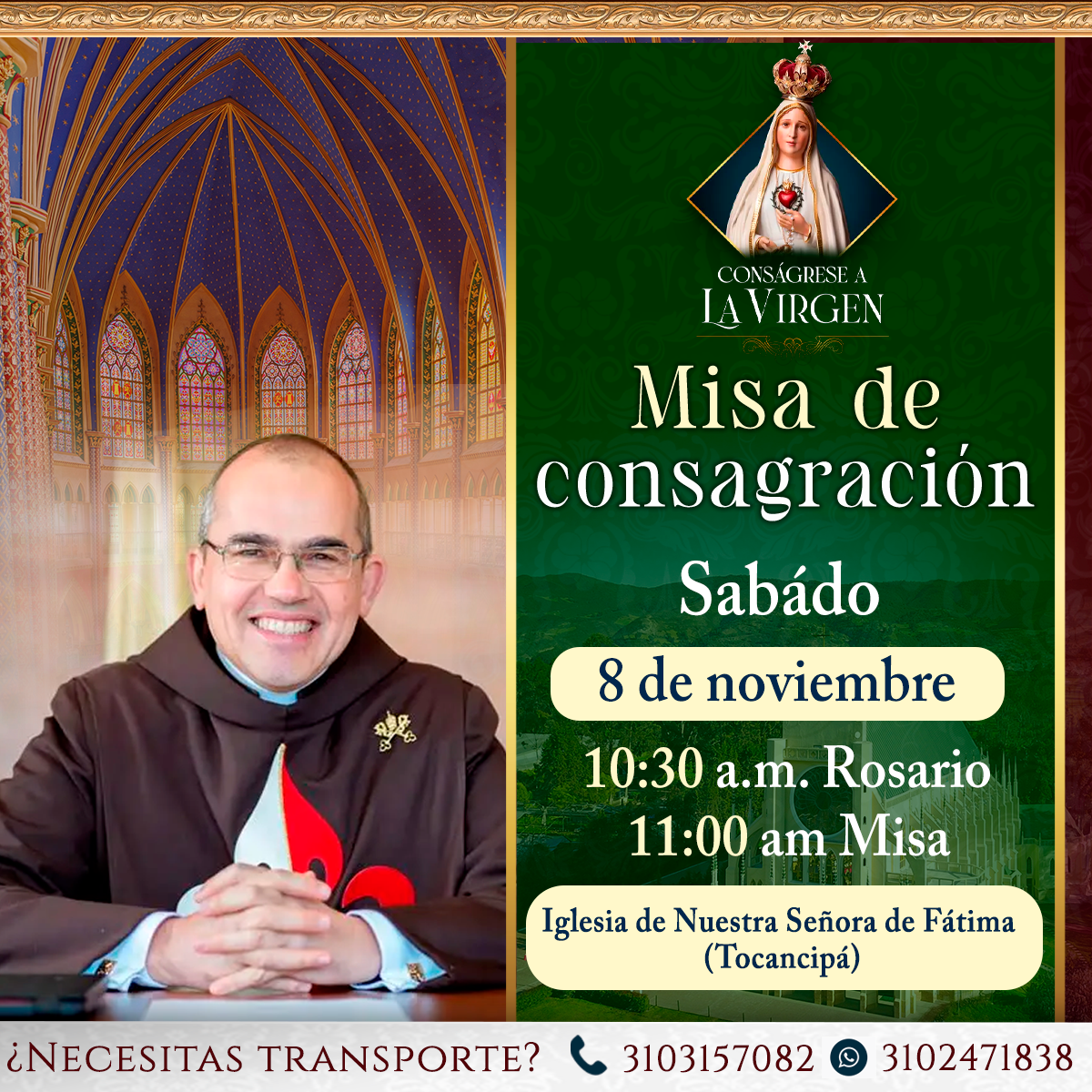 SERVICIO DE TRANSPORTE-Misa de Consagración